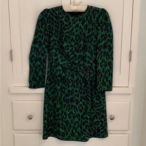 Marc Jacobs Green Leopard Print party dress.